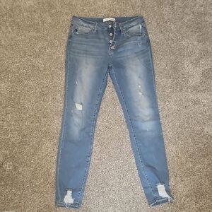 KanCan Blue Skinny Distressed Jeans